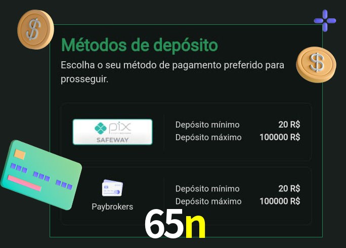 O cassino 65n oferece uma grande variedade de métodos de pagamento